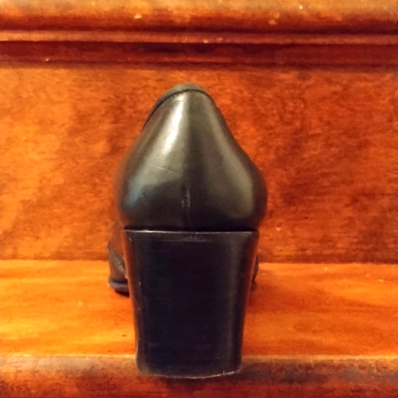 Vintage Black Loafer Heels Via Spiga Oxford Heels - Picture 15 of 16